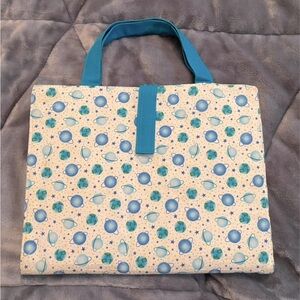 Children’s Fabric Art Portfolio & Paper/ Crayon/ Pencil Holder Planet Theme